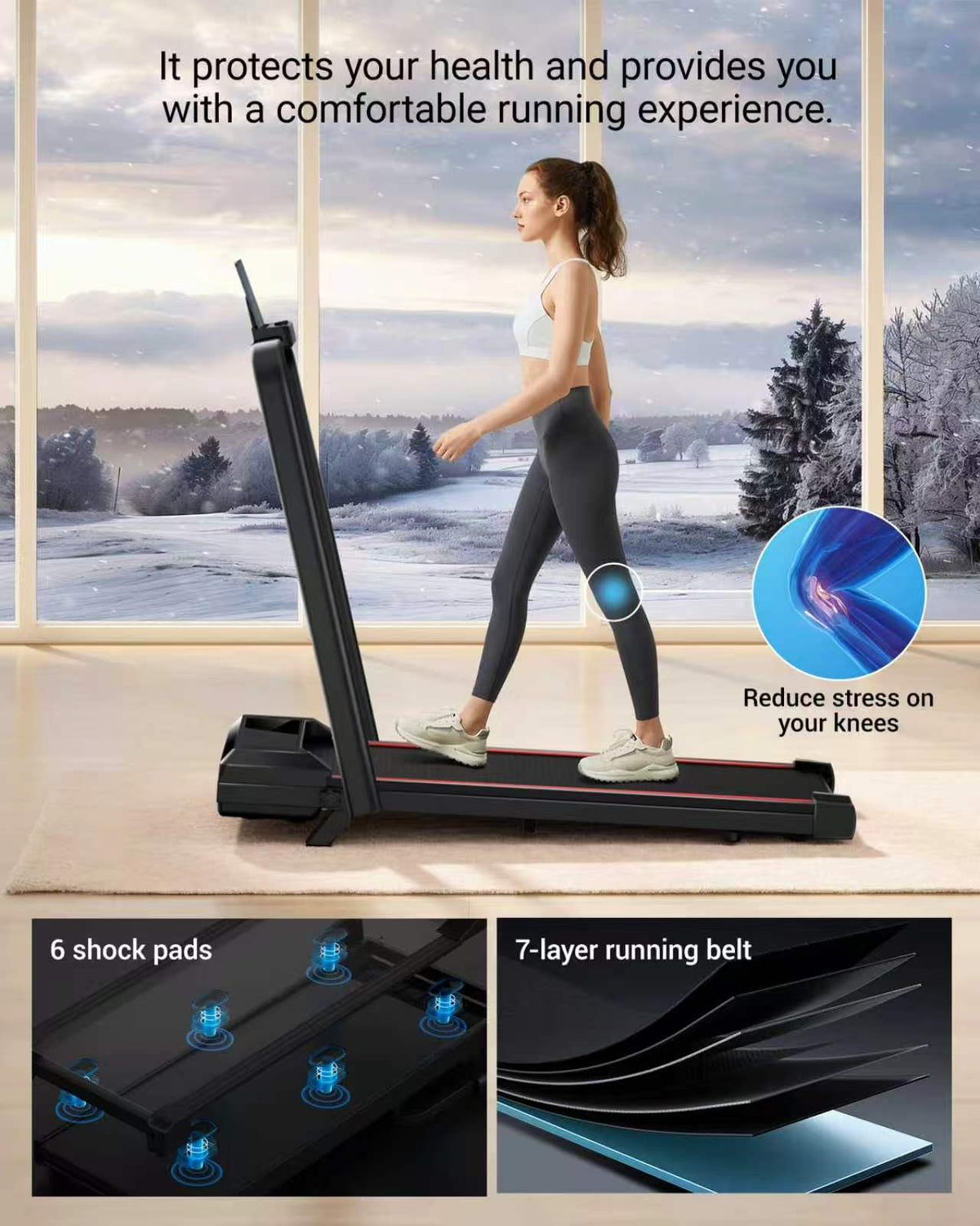 JW Sports Walking Pad Treadmill – 1–8 km/h