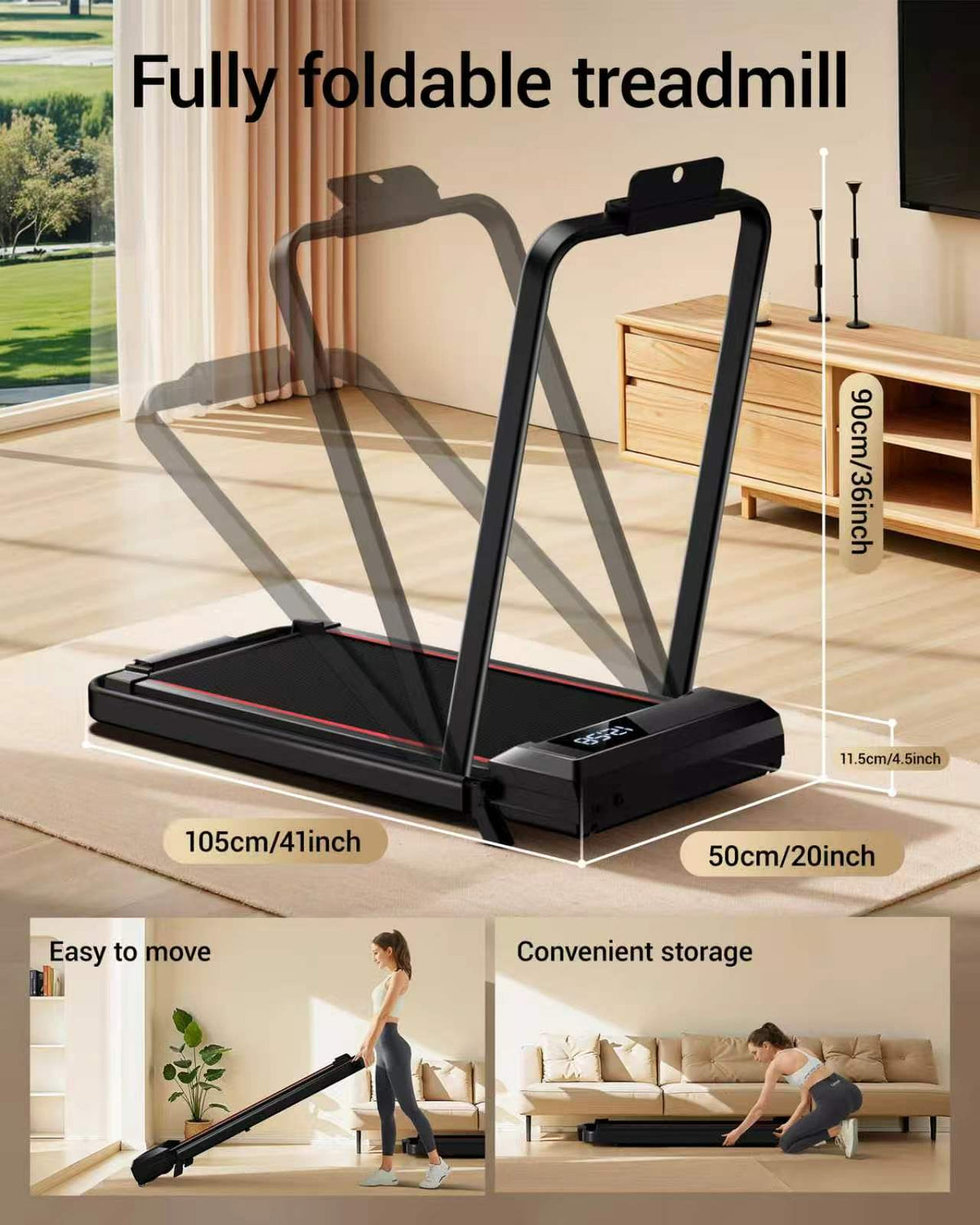 JW Sports Walking Pad Treadmill – 1–8 km/h